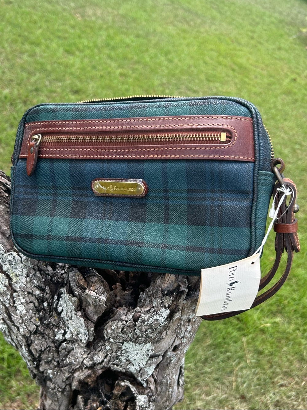 Polo Ralph Lauren Black Watch Tartan Vintage Canvas Clutch | Preppy Classic
